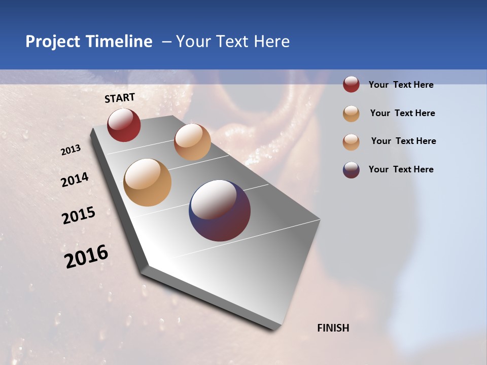 Detail Of The Head Of A Man Exiting From A Swimmingpool PowerPoint Template