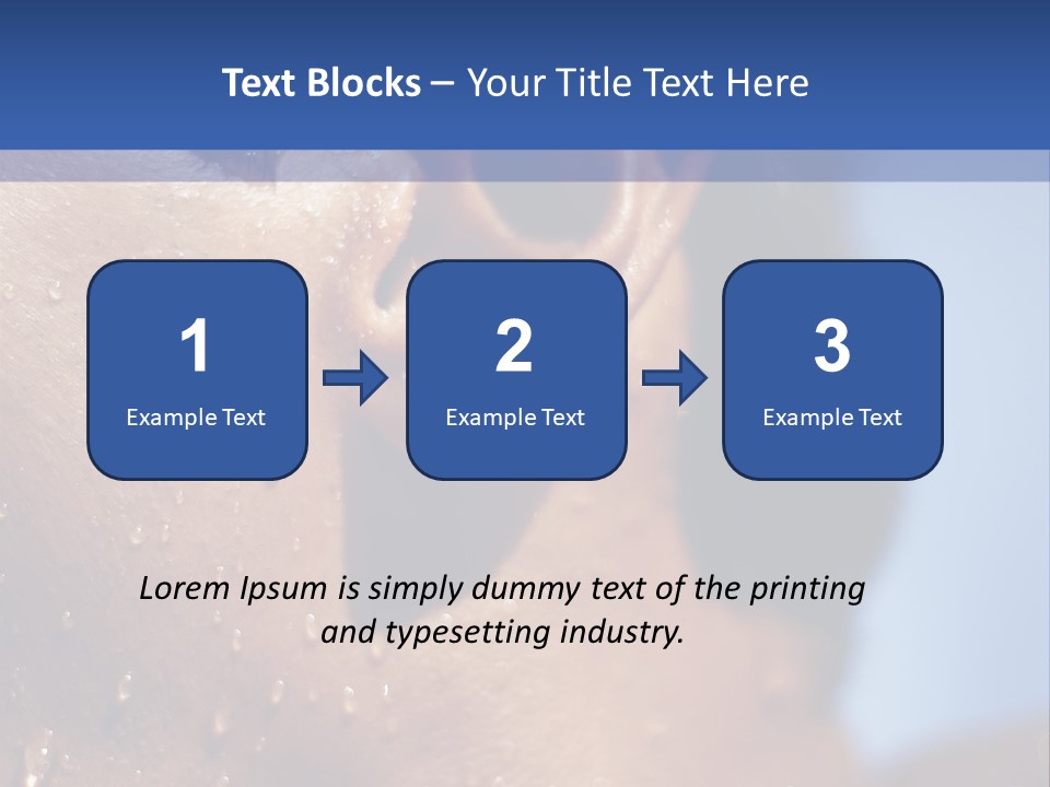 Detail Of The Head Of A Man Exiting From A Swimmingpool PowerPoint Template