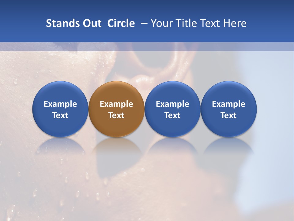 Detail Of The Head Of A Man Exiting From A Swimmingpool PowerPoint Template