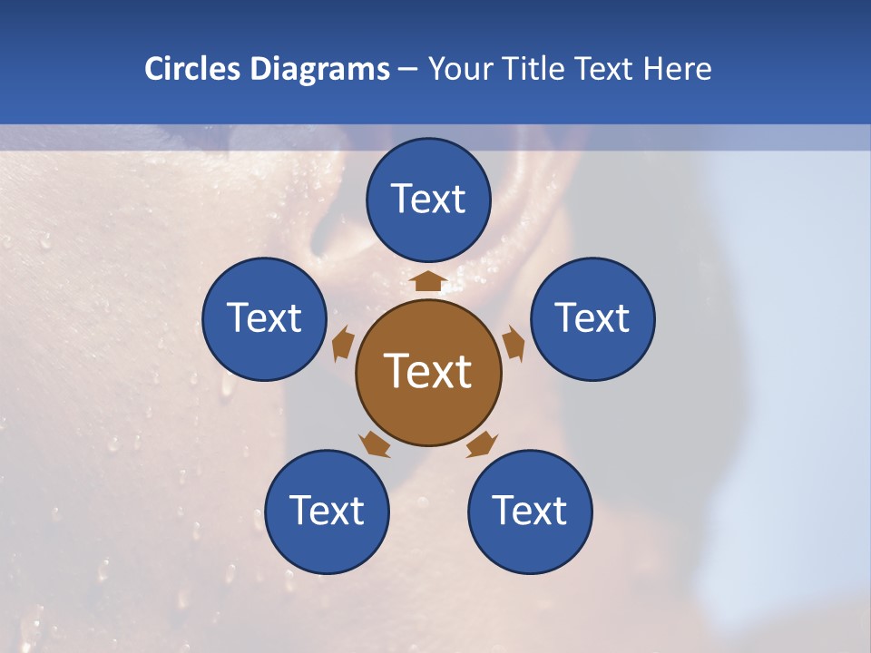 Detail Of The Head Of A Man Exiting From A Swimmingpool PowerPoint Template
