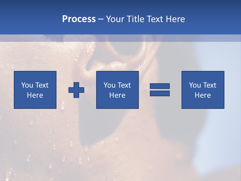 Detail Of The Head Of A Man Exiting From A Swimmingpool PowerPoint Template