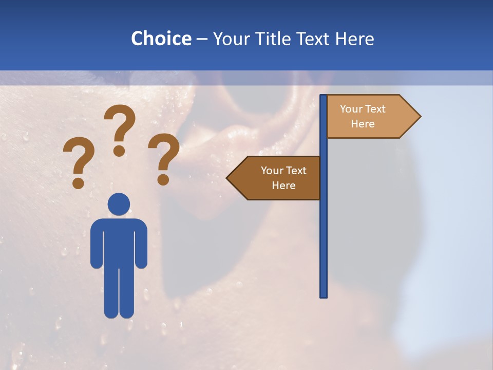 Detail Of The Head Of A Man Exiting From A Swimmingpool PowerPoint Template