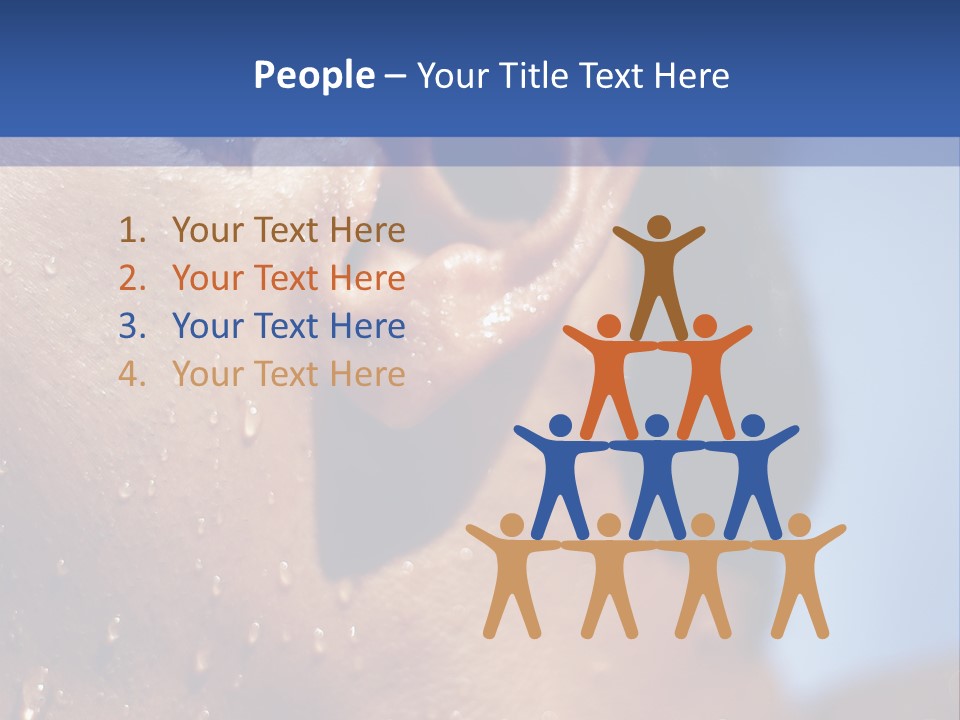 Detail Of The Head Of A Man Exiting From A Swimmingpool PowerPoint Template