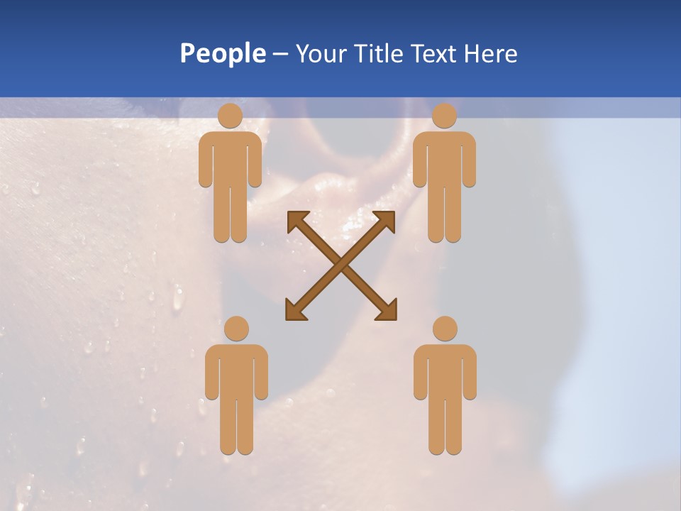 Detail Of The Head Of A Man Exiting From A Swimmingpool PowerPoint Template