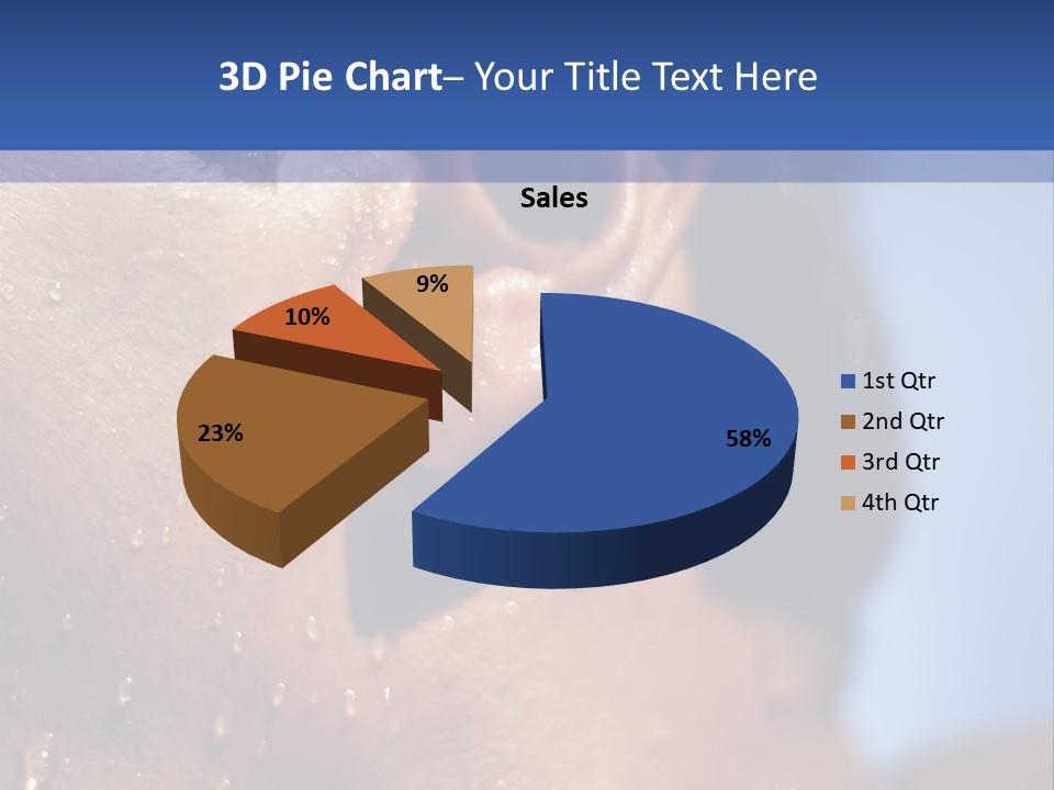 Detail Of The Head Of A Man Exiting From A Swimmingpool PowerPoint Template