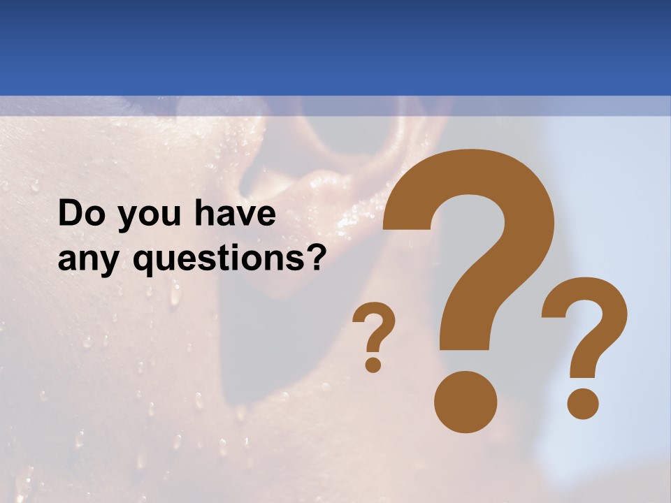 Detail Of The Head Of A Man Exiting From A Swimmingpool PowerPoint Template