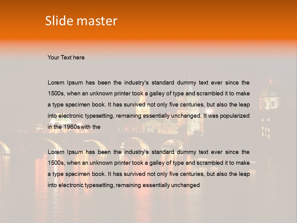 Prague, Czech At Night PowerPoint Template