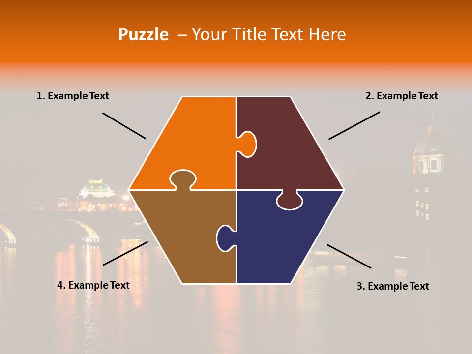 Prague, Czech At Night PowerPoint Template