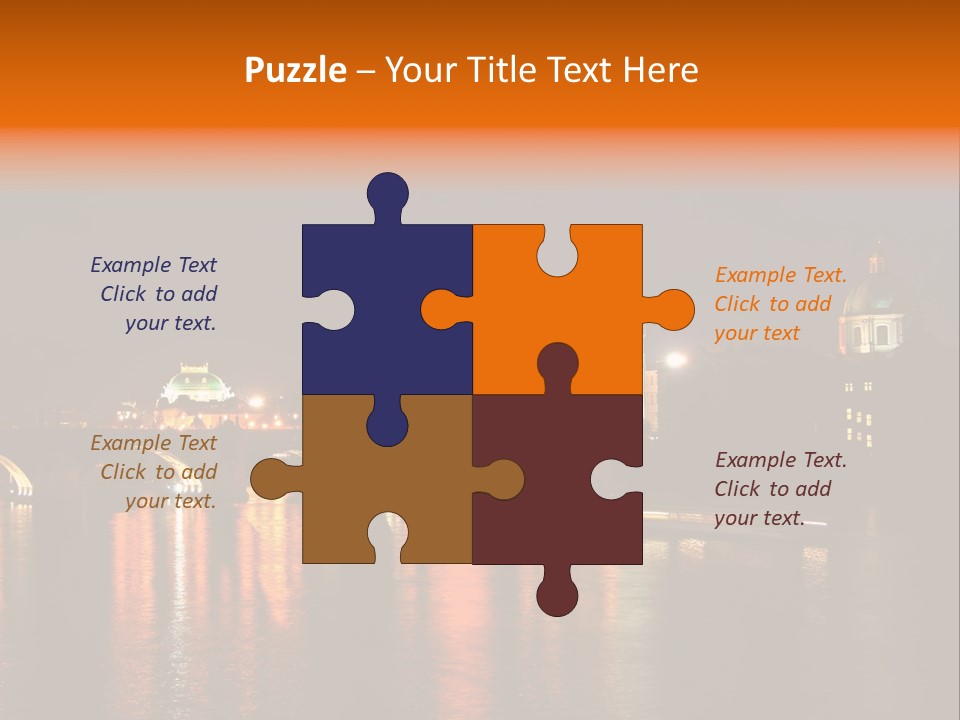 Prague, Czech At Night PowerPoint Template