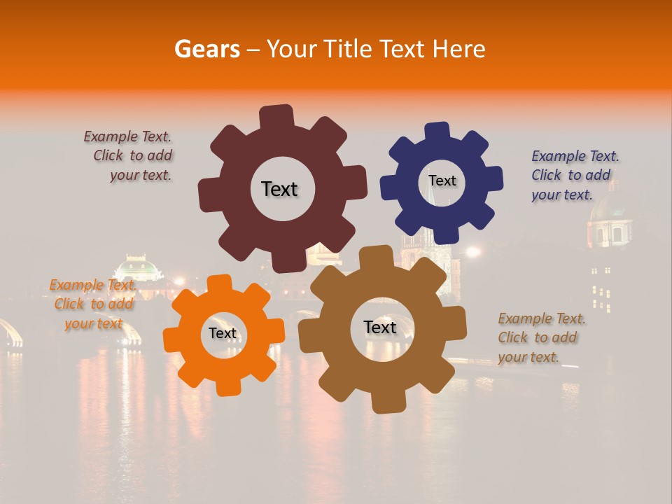 Prague, Czech At Night PowerPoint Template