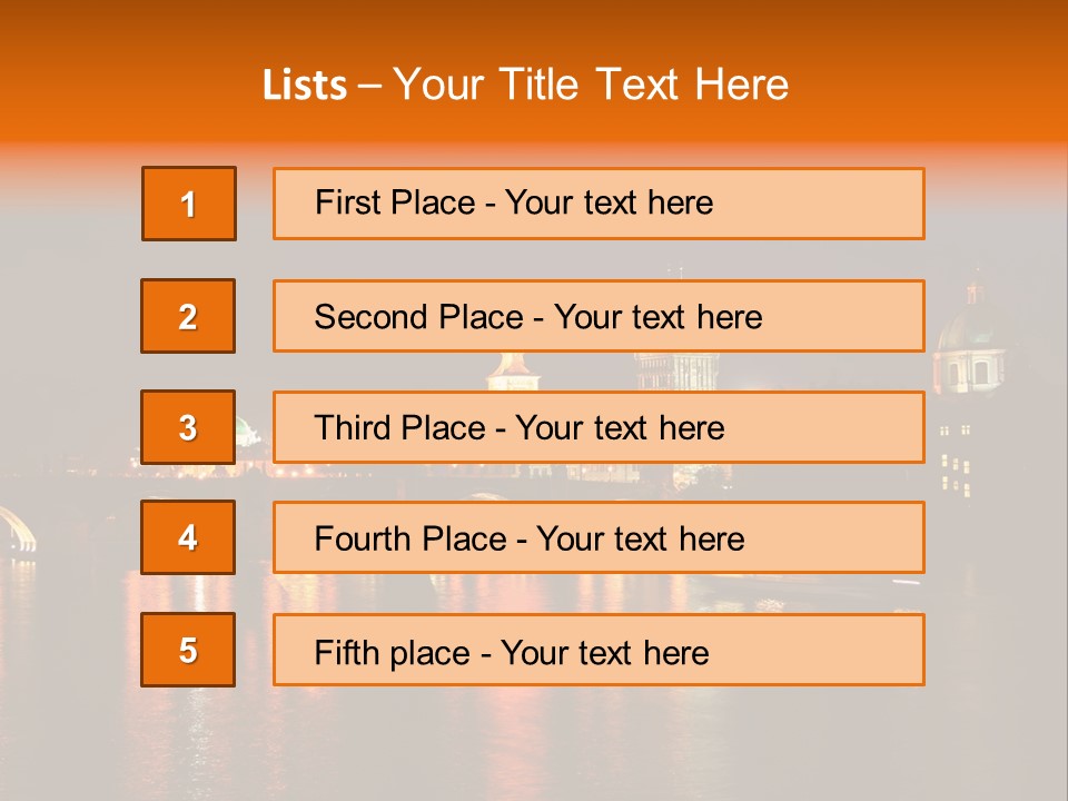 Prague, Czech At Night PowerPoint Template