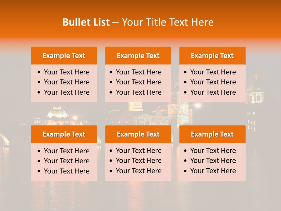 Prague, Czech At Night PowerPoint Template