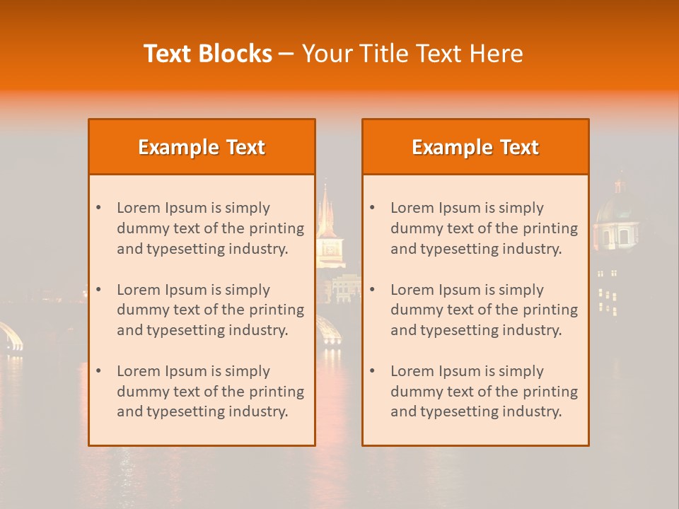 Prague, Czech At Night PowerPoint Template