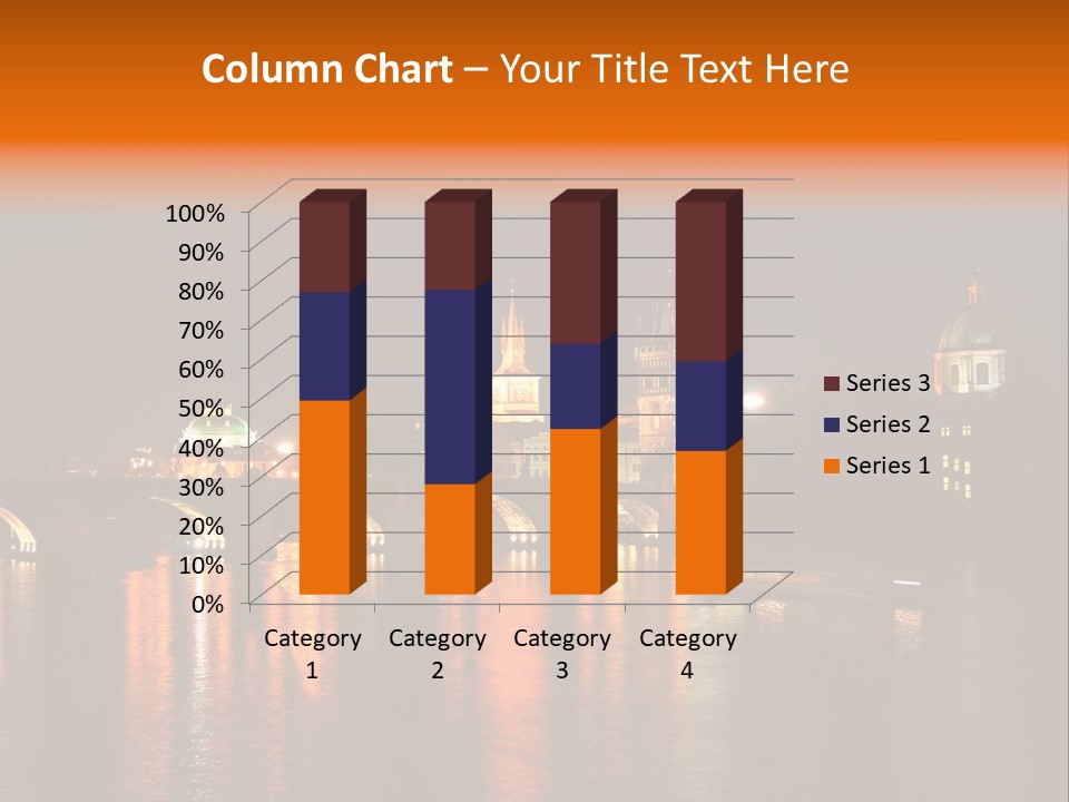 Prague, Czech At Night PowerPoint Template