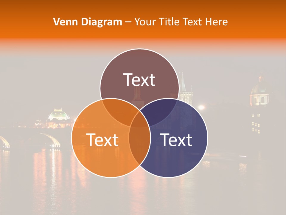 Prague, Czech At Night PowerPoint Template