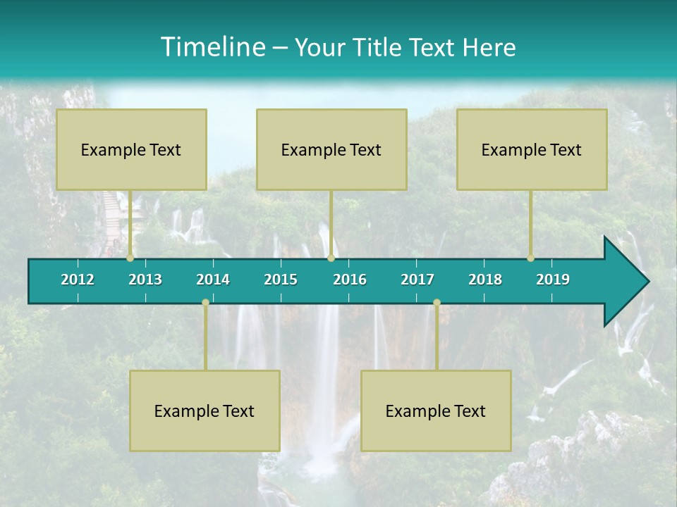 A Waterfall In The Middle Of A Lake Surrounded By Trees PowerPoint Template
