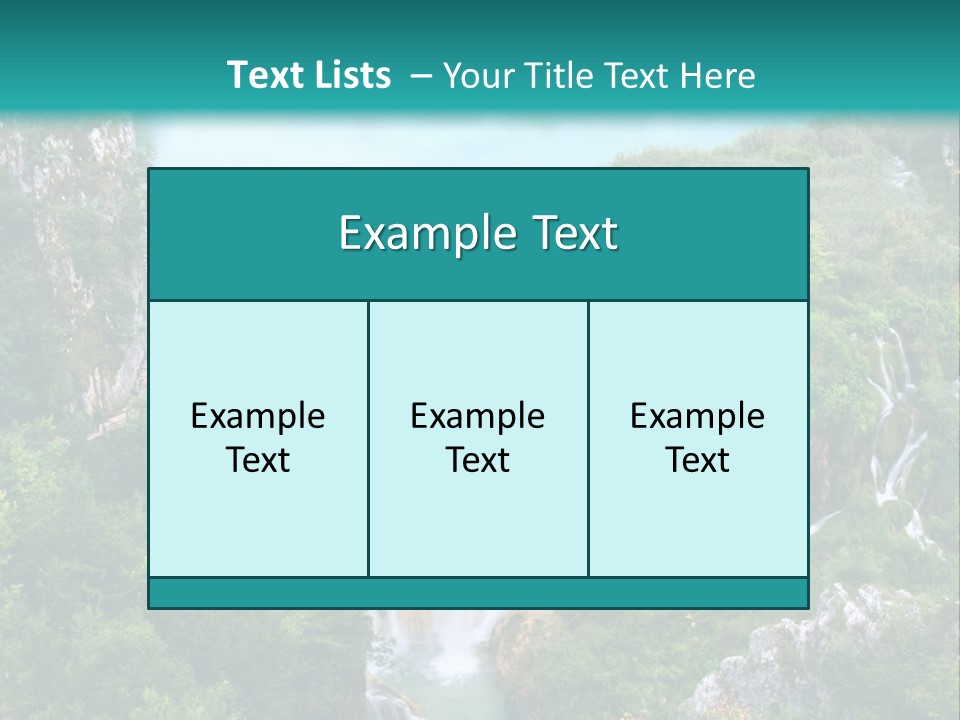A Waterfall In The Middle Of A Lake Surrounded By Trees PowerPoint Template