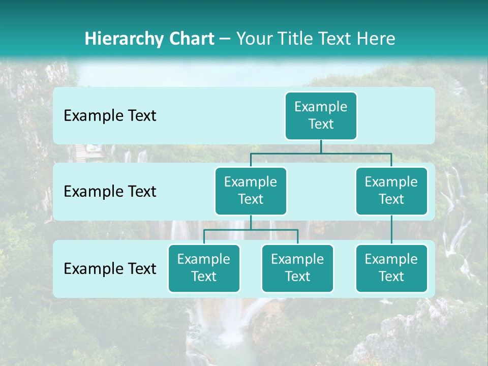 A Waterfall In The Middle Of A Lake Surrounded By Trees PowerPoint Template