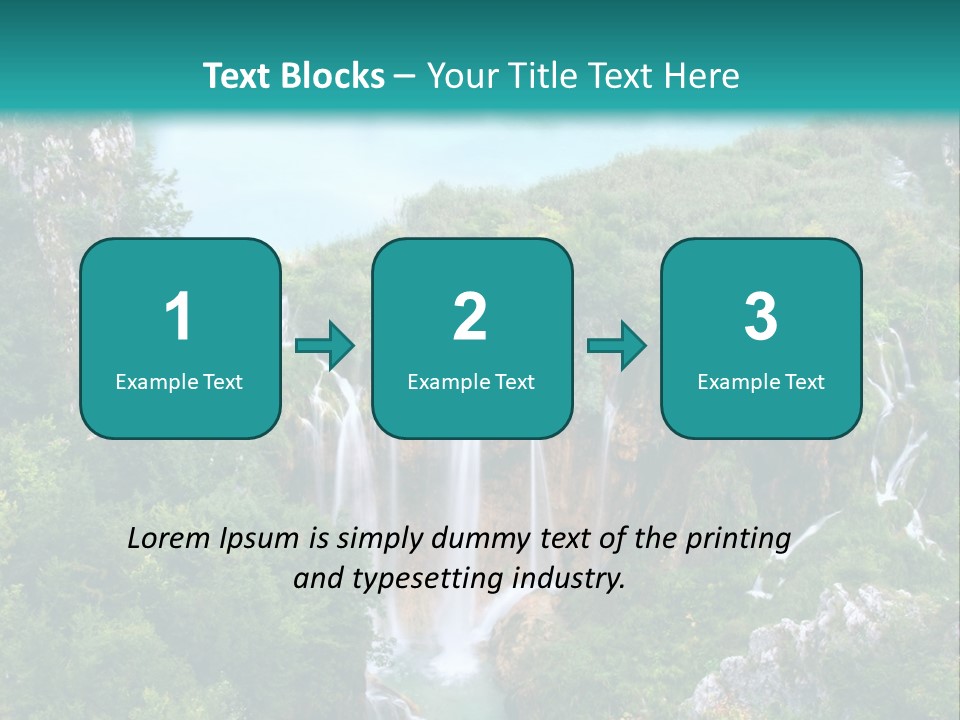A Waterfall In The Middle Of A Lake Surrounded By Trees PowerPoint Template