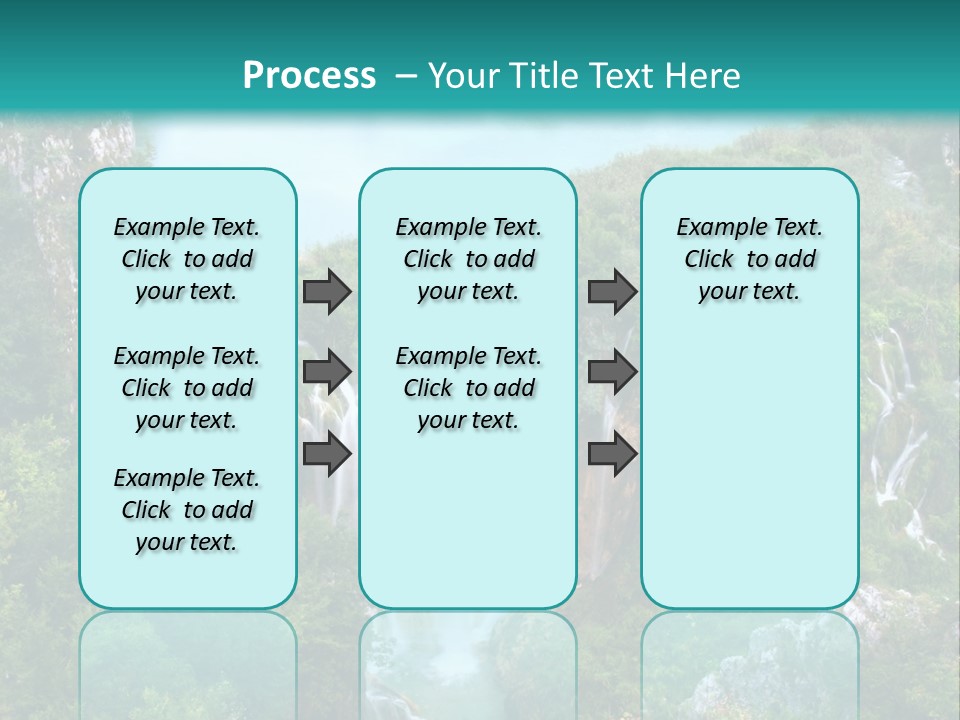 A Waterfall In The Middle Of A Lake Surrounded By Trees PowerPoint Template