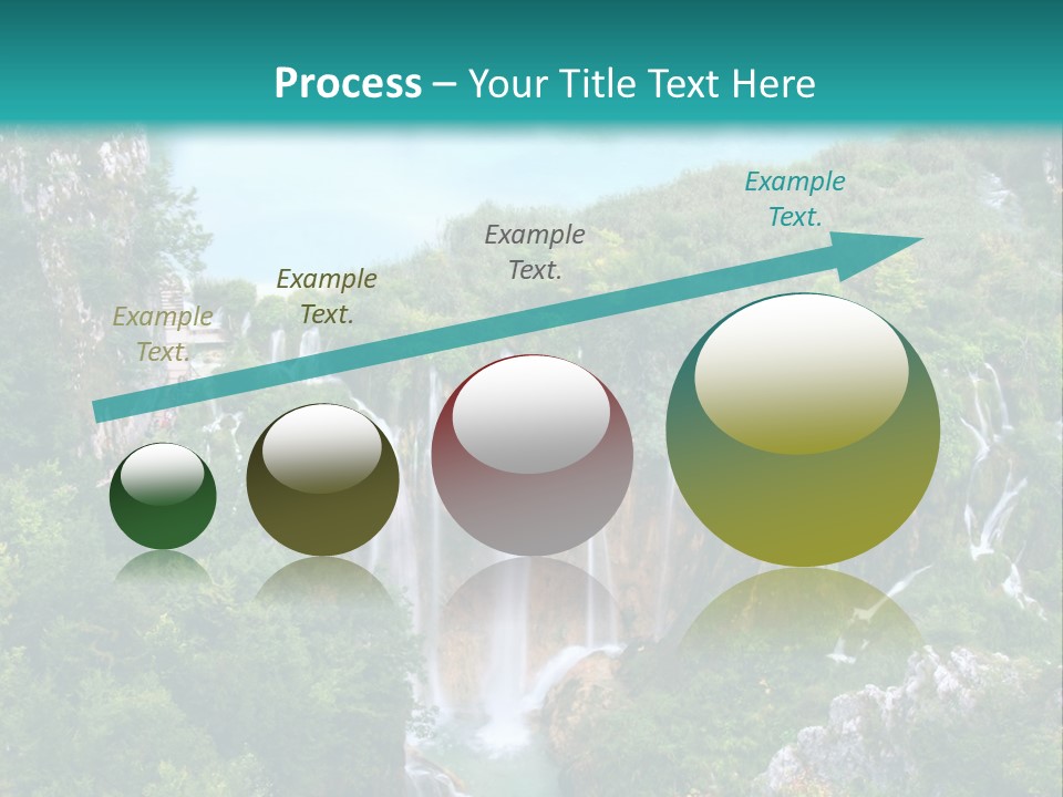 A Waterfall In The Middle Of A Lake Surrounded By Trees PowerPoint Template