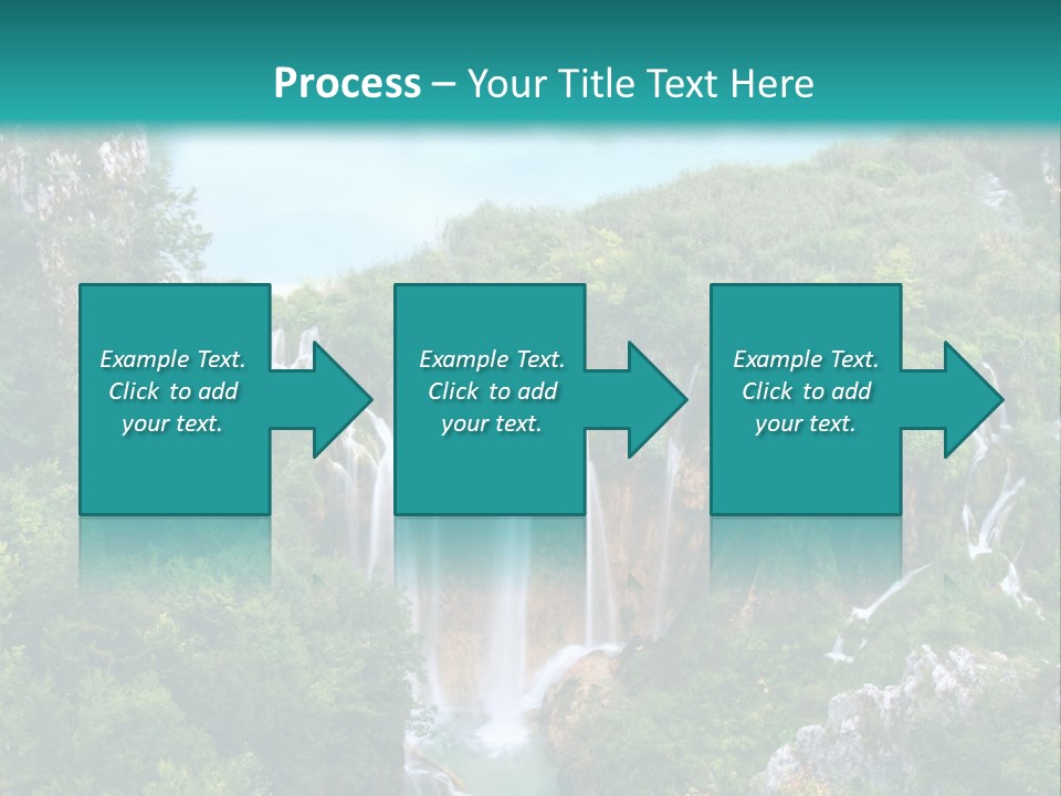 A Waterfall In The Middle Of A Lake Surrounded By Trees PowerPoint Template