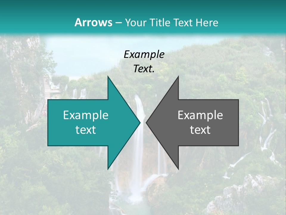 A Waterfall In The Middle Of A Lake Surrounded By Trees PowerPoint Template