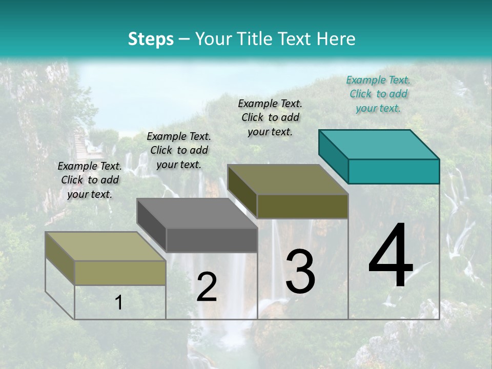 A Waterfall In The Middle Of A Lake Surrounded By Trees PowerPoint Template