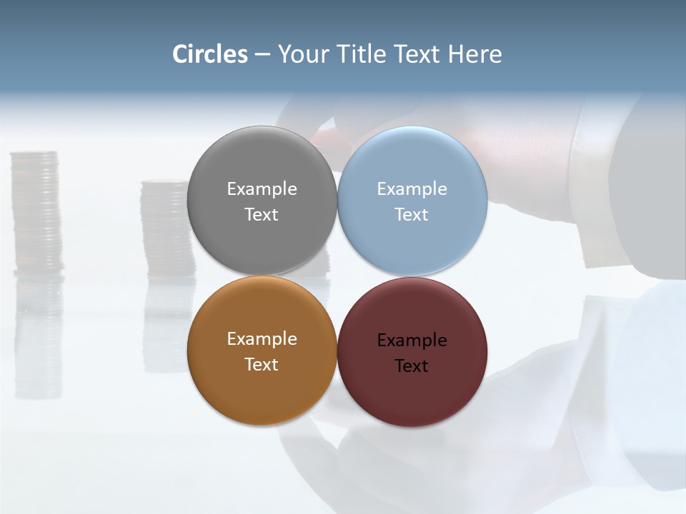 A Hand Putting A Coin Into A Pile Of Coins PowerPoint Template