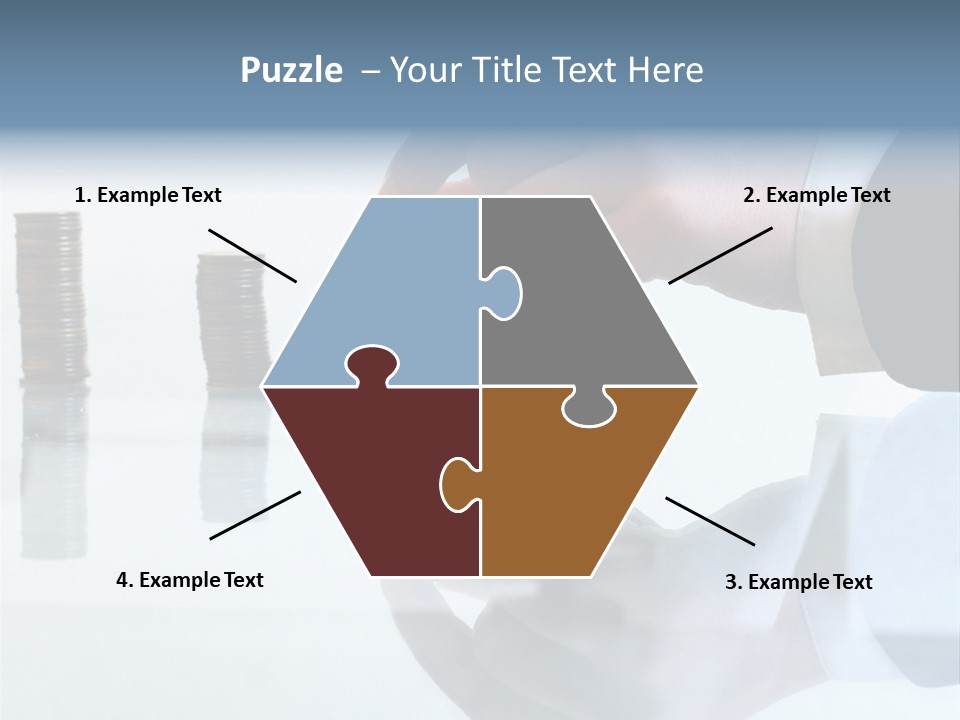 A Hand Putting A Coin Into A Pile Of Coins PowerPoint Template