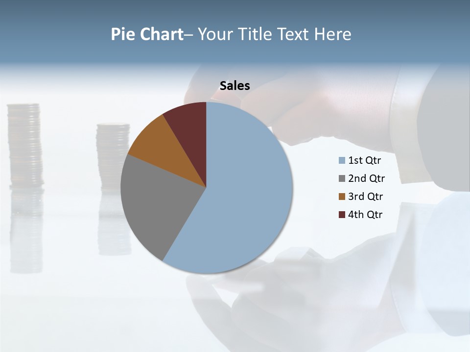 A Hand Putting A Coin Into A Pile Of Coins PowerPoint Template