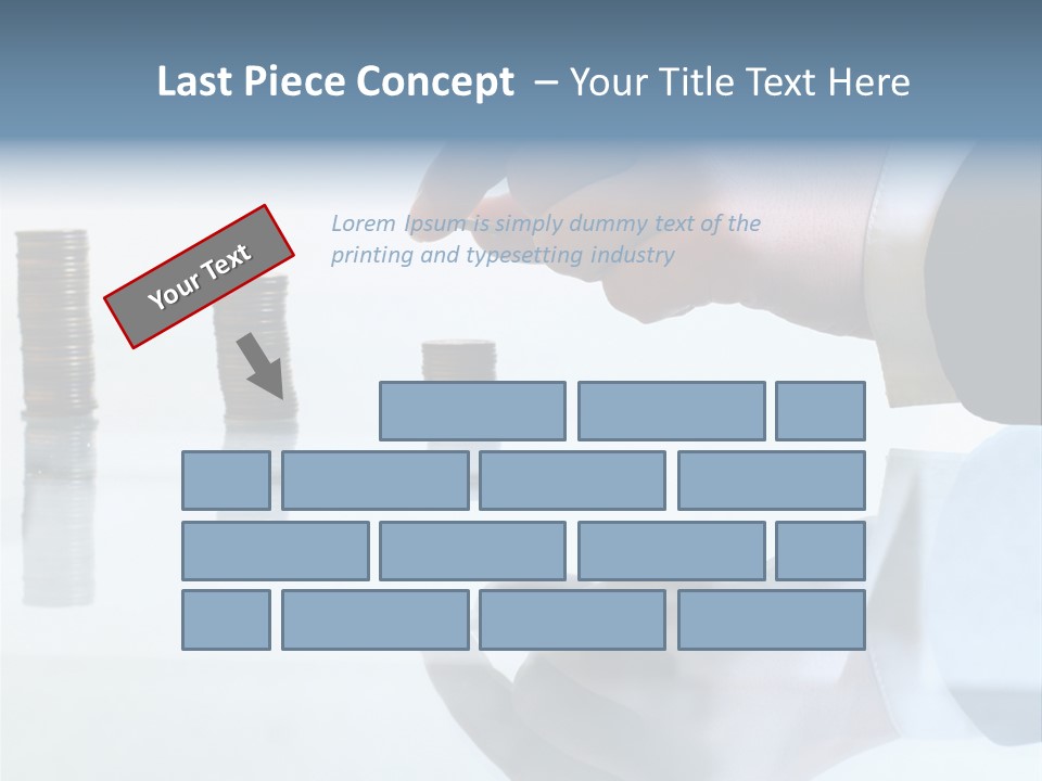 A Hand Putting A Coin Into A Pile Of Coins PowerPoint Template
