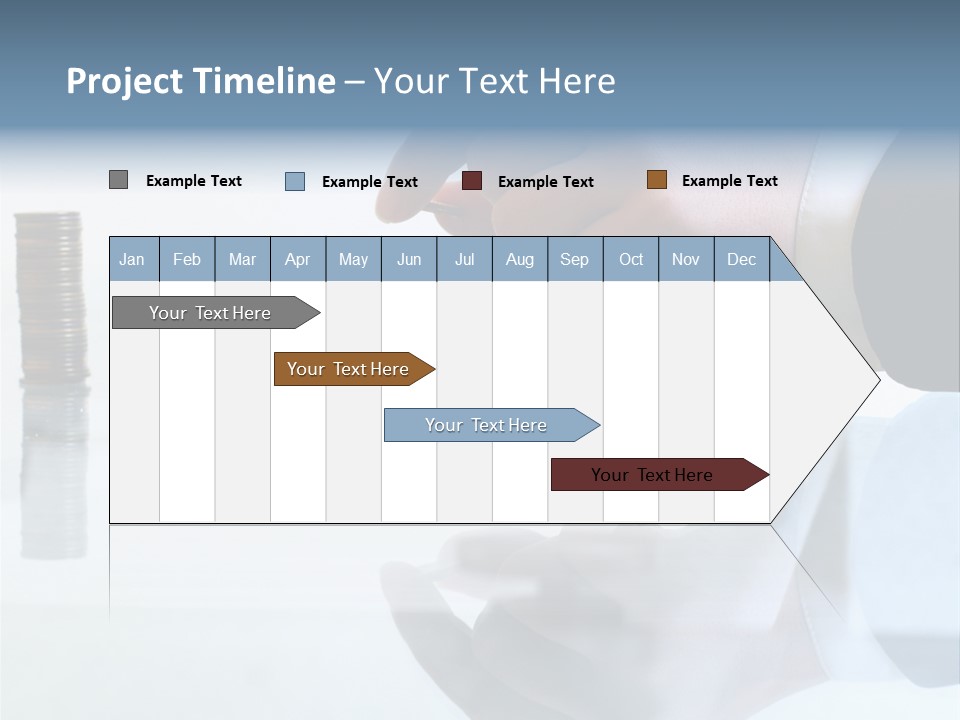 A Hand Putting A Coin Into A Pile Of Coins PowerPoint Template