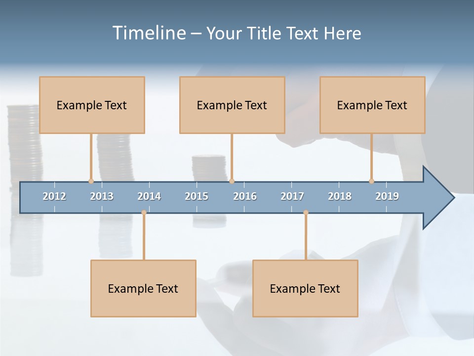 A Hand Putting A Coin Into A Pile Of Coins PowerPoint Template
