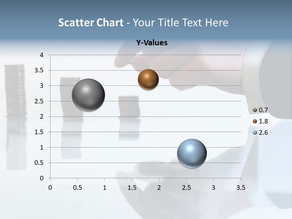 A Hand Putting A Coin Into A Pile Of Coins PowerPoint Template