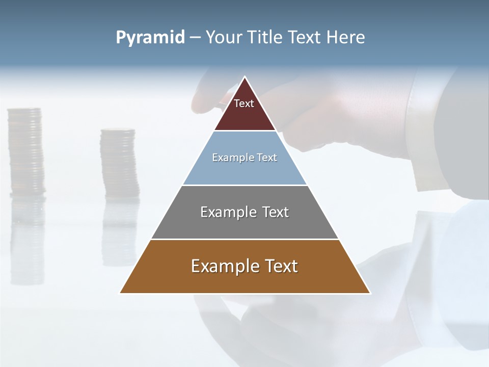 A Hand Putting A Coin Into A Pile Of Coins PowerPoint Template