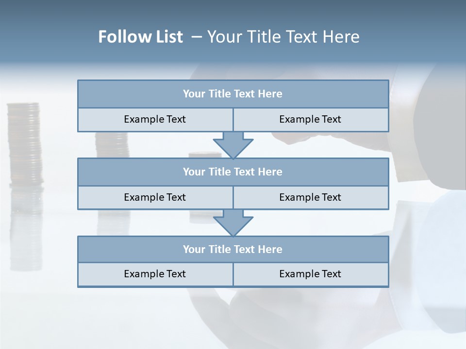 A Hand Putting A Coin Into A Pile Of Coins PowerPoint Template