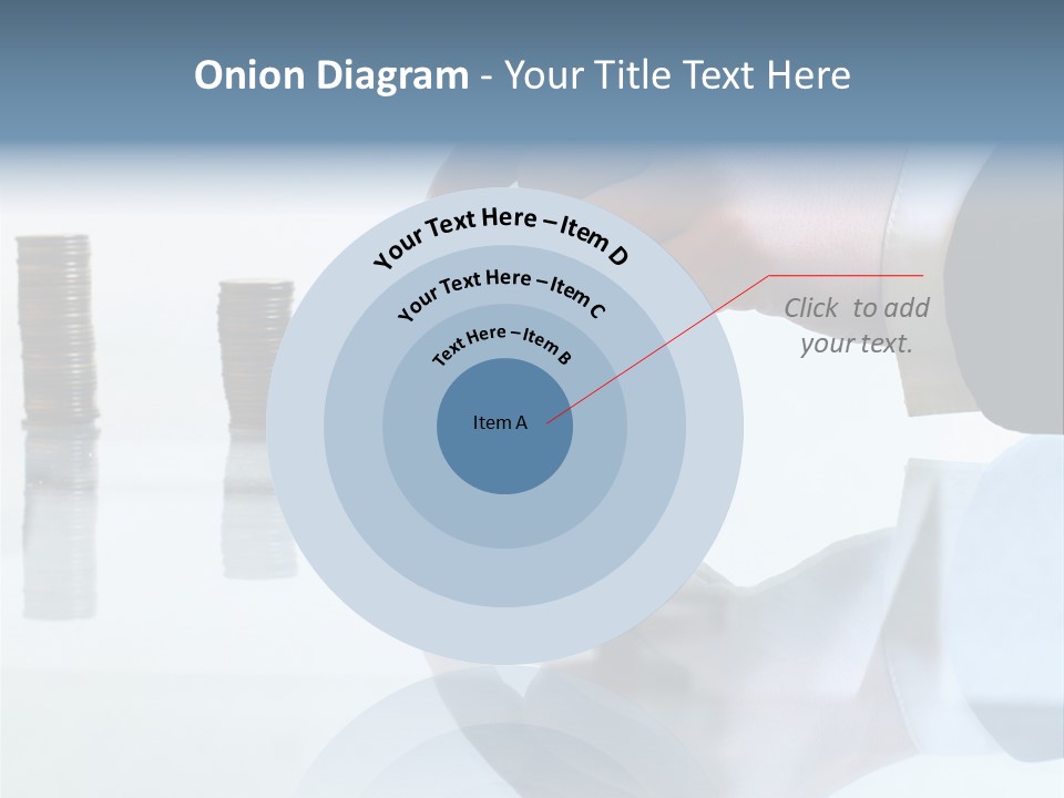 A Hand Putting A Coin Into A Pile Of Coins PowerPoint Template