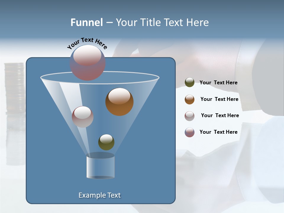 A Hand Putting A Coin Into A Pile Of Coins PowerPoint Template