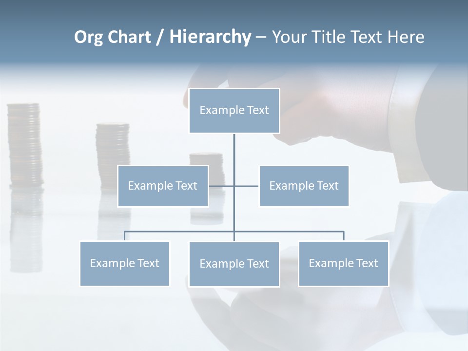 A Hand Putting A Coin Into A Pile Of Coins PowerPoint Template