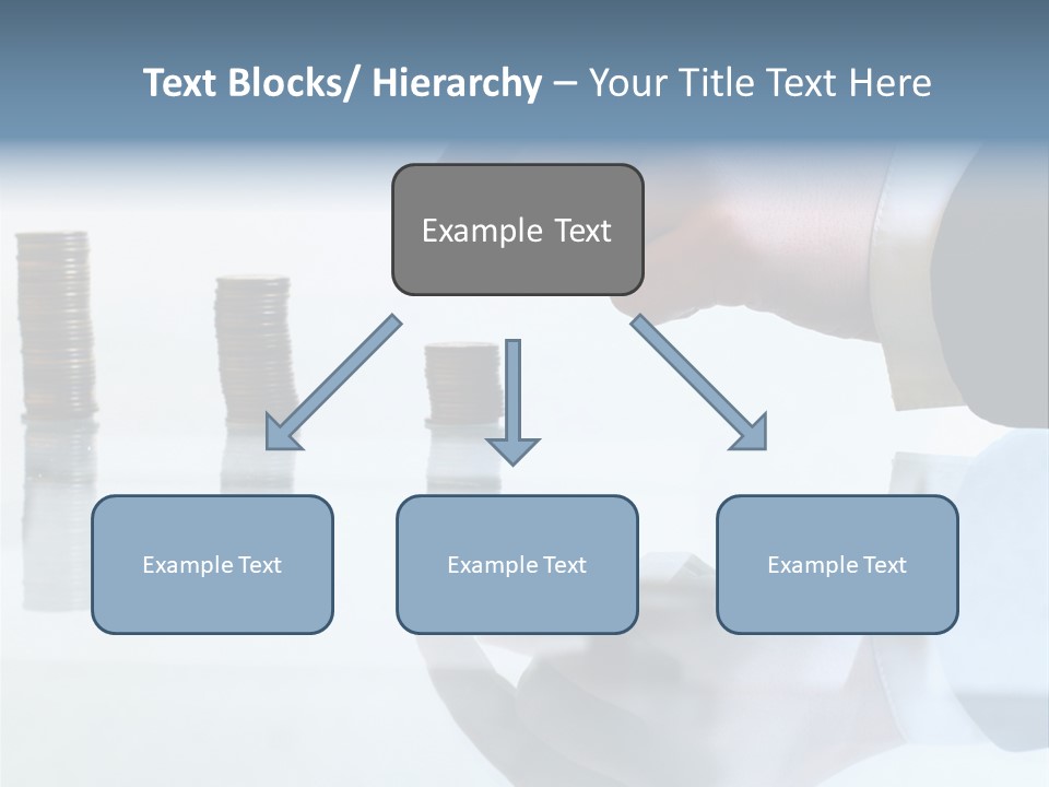 A Hand Putting A Coin Into A Pile Of Coins PowerPoint Template