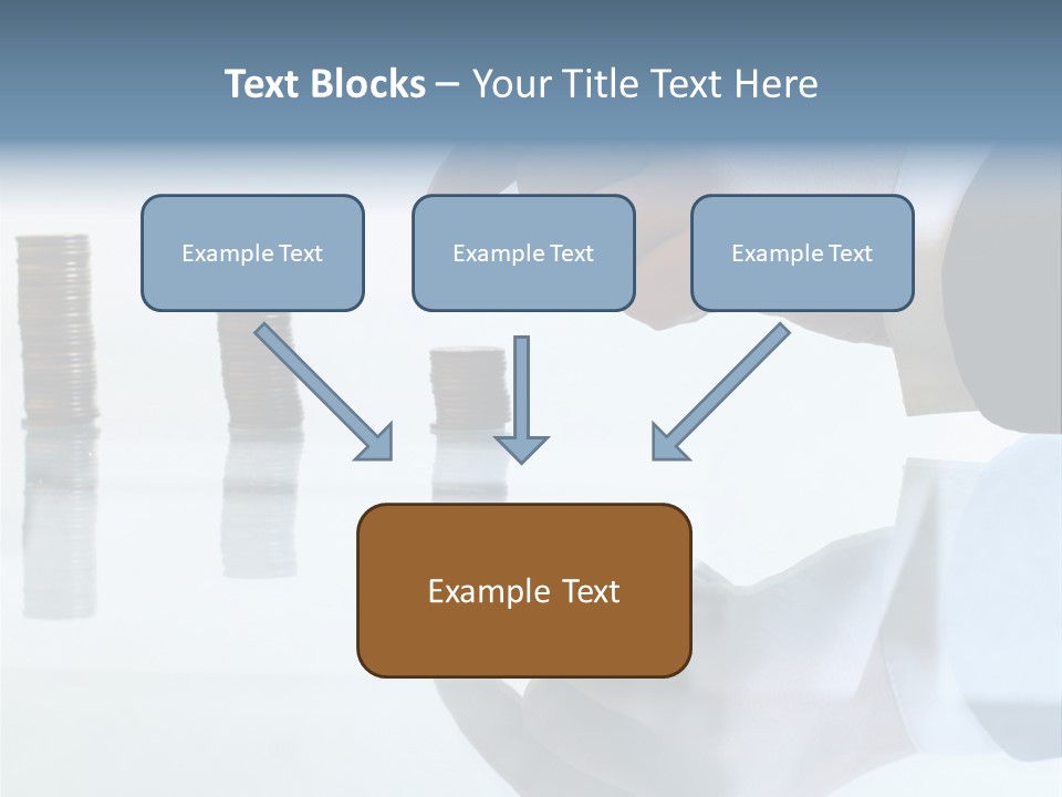 A Hand Putting A Coin Into A Pile Of Coins PowerPoint Template