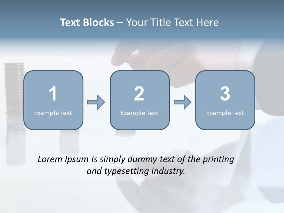 A Hand Putting A Coin Into A Pile Of Coins PowerPoint Template
