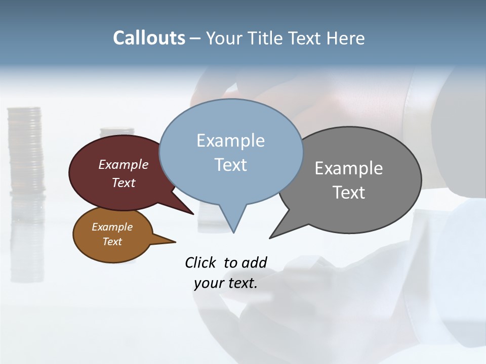 A Hand Putting A Coin Into A Pile Of Coins PowerPoint Template