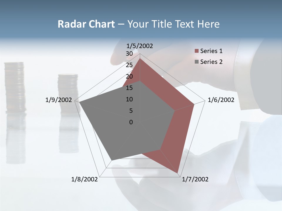 A Hand Putting A Coin Into A Pile Of Coins PowerPoint Template