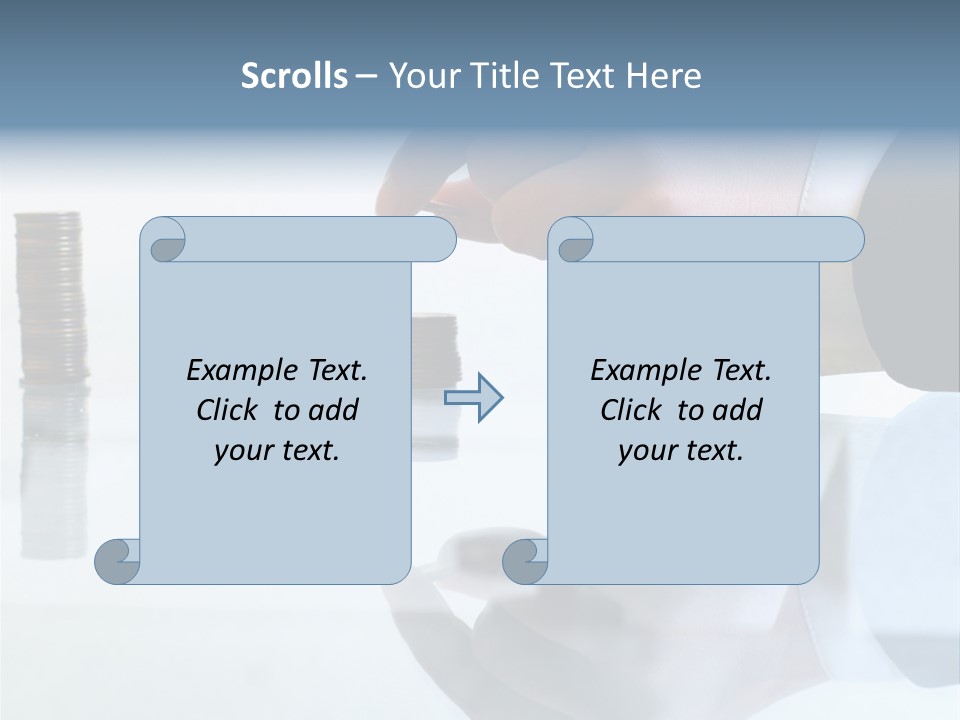A Hand Putting A Coin Into A Pile Of Coins PowerPoint Template