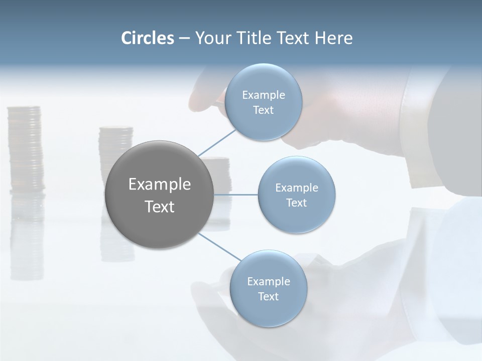 A Hand Putting A Coin Into A Pile Of Coins PowerPoint Template