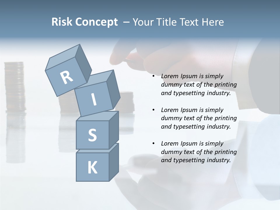 A Hand Putting A Coin Into A Pile Of Coins PowerPoint Template