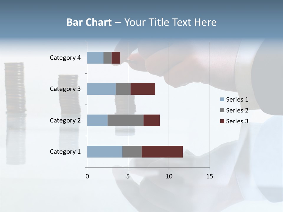 A Hand Putting A Coin Into A Pile Of Coins PowerPoint Template