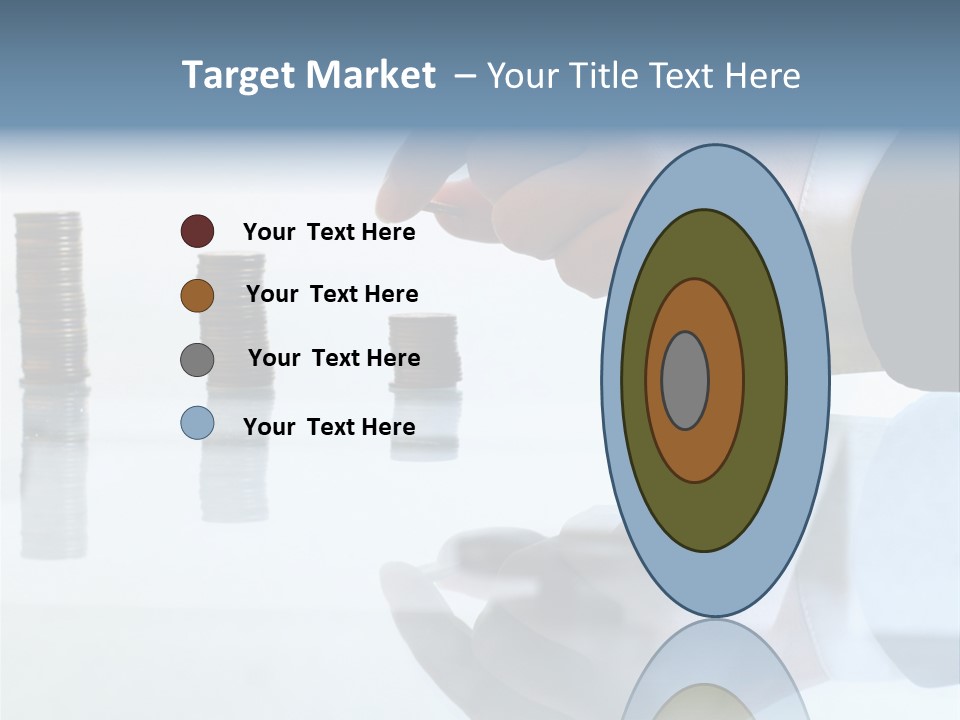 A Hand Putting A Coin Into A Pile Of Coins PowerPoint Template